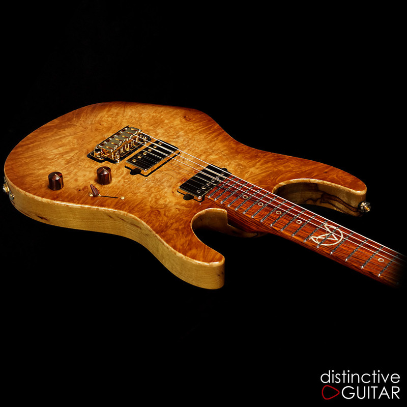 Suhr Custom Modern Distinctive Select #12 Black Limba / Cocobolo Waterfall Burl Natural Burst